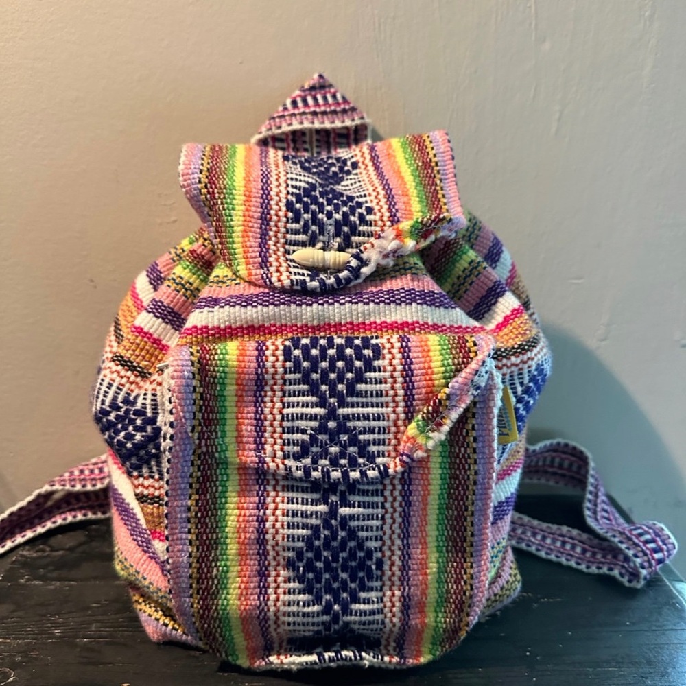 HANDMADE ARTESANIAS MULTI COLOR SHOULDER BAG PINZON BAG MADE IN MEXICO